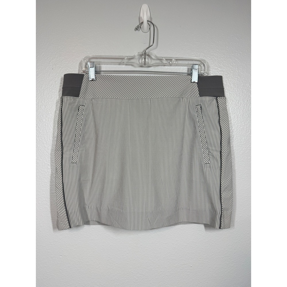 Athleta Skort Womens 14 Grey Brooklyn Textured Striped Athletic‎ Golf Tennis